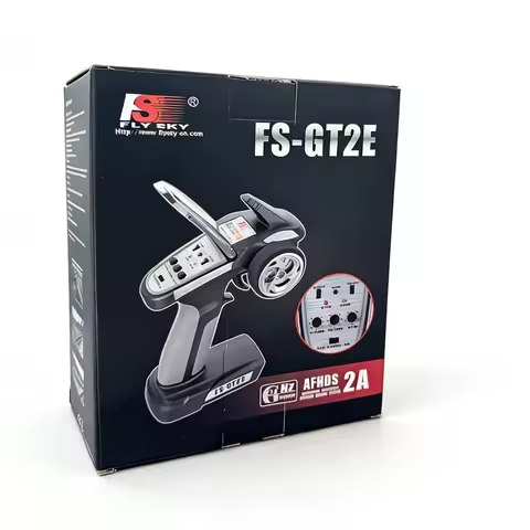 Flysky FS-GT2E 2.4G 2-Channel RC Transmitter with A3 3CH Receiver, 250m Range, Low Voltage Alarm, PP