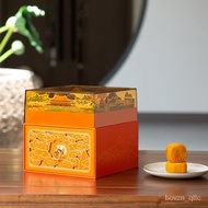 ST/🧃New Mid-Autumn Festival Moon Cake Box Packing Box Acrylic Transparent Gift Box Gift Box High-End Double Layer8Grain