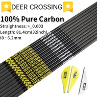 Pure Carbon Arrows Shaft 300-800 Spine ID : 6.2mm High Strength DIY Shooting Recurver Compound Bow