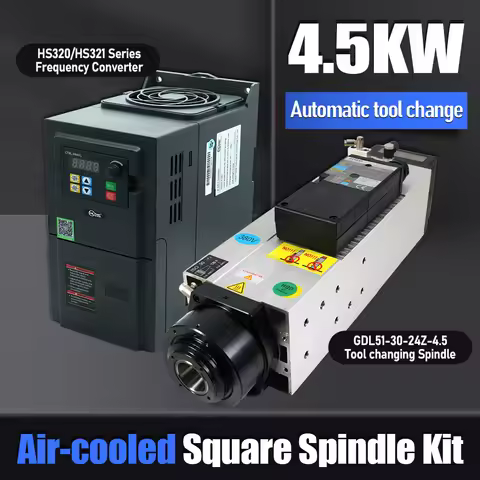 HQD 4.5Kw ATC CNC Spindle Motor For wood Aluminium soft metal ISO30 HSK63F 24000rpm + VFD 5.5kw AC 3