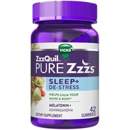 ZzzQuil Pure Zzzs Sleep+De Stress Melatonin Sleep Aid Gummies with Ashwagandha for Stress Support 42