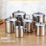 304 Stainless Steel Mug with Cover Cup Cawan Stainless Steel Kole Ayan enamel mug