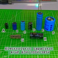 Electrolytic capacitor 47uF 63V/100V/385V