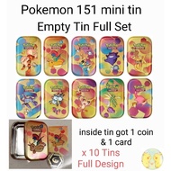 Pokemon Card TCG : 151 Mini Tin X10 Tins ( Full Set Empty Tin ) 100% Original Pokemon Card