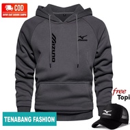 BONUS HAT.. Men's Hoodie Sweater Mizuno Upright Black Text Distro Jacket/ Distro Sweater/ Distro Hoo