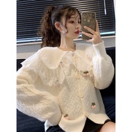 White women's cardigan Sweet and gentle style, luxurious women's woolJacket 5933