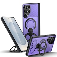 Luxury Stand Holder Magsafe Case For Samaung Galaxy S25 S24 Ultra S23 Plus S25 Edge A56 A36 A26 A16 