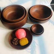 Craft Closet Dark Brown Acacia Wood Bowl, Noodle Bowl, Soup, Tea Bowl