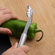 1pc Cayenne Corers Stainless Steel Serrated Seed Remover Chilli Corer Green Pepper Seeder Fruit Vege