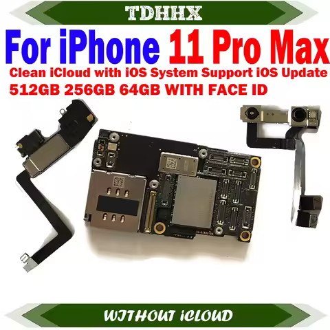 512GB 256G/128G Mainboard For iPhone 11 Pro Max Clean iCloud Mohtherboard Full Chips Support Update 