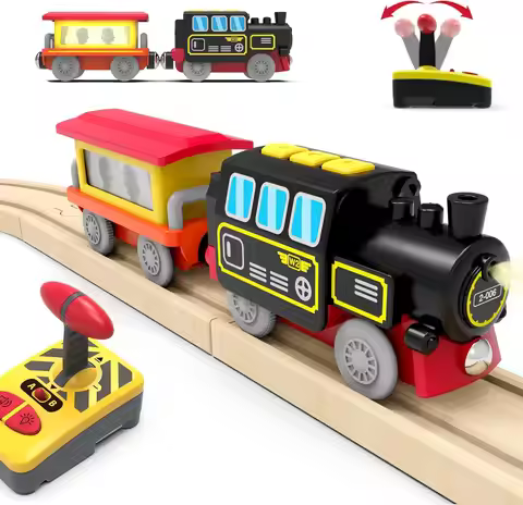 Remote Control Train with Magnetic, Battery Operated Locomotive Trains for Toddlers, Compatible with