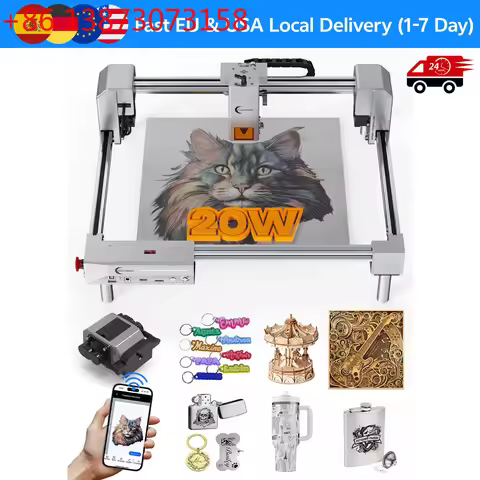 Carverall JL9PRO 20W Laser Engraver & Cutter Machine, LightBurn Compatible, Wireless & USB Support, 