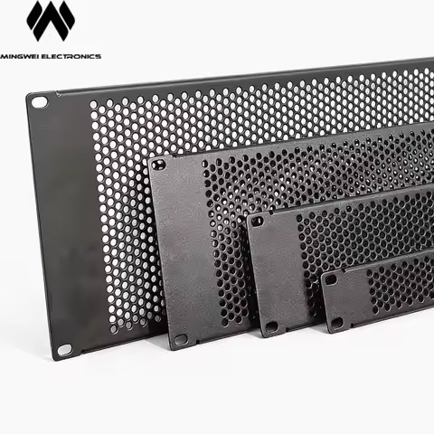 MW Audio 19 Inch Rack Mount Vent Panel 1U 2U 3U 4U Metal Mesh Grille for Cabinet Cooling