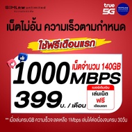 (เล่นฟรีเดือนแรก) ซิมเทพ TRUE เล่นเน็ตไม่อั้น ความเร็ว 6Mbps (พร้อมใช้ฟรี wifi แบบไม่จำกัด)