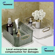 Gold-plated handle desktop cosmetics storage box sundries snack storage basket sorting box household