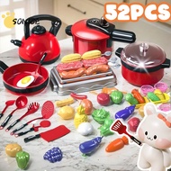 Role Play Kitchen Toy Pretend Play Kitchen Kids Kitchen Playset For Kids Cutting Food Toy Interactiv