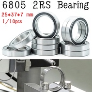By the wind 6805 2RS Bearing 25x37x7 mm ( 10 PCS ) ABEC-1 Metric Thin Section 61805RS 6805 RS Ball00