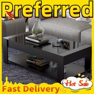 Modern Tea Table, Black Coffee Table Glass Economic Living Room Table , Small Household, Rectangular