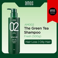 AM002 AMOS Professional Green Tea Shampoo (Refresh) Green Tea for Oily Skin Hair Care Scalp Sebum Ca