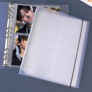 B5 Frosted PP Binder Photo Album Photocards scrapbook 9/26/8 Holes | Durable Metal Rings Elastic Str