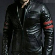 AIZA XMAN BLACK LEATHER JACKET