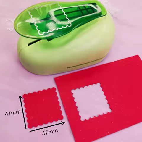 Big craft punch 47mm wave square shaped eva foam hole puncher handmade lace squared punch diy scrapb