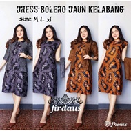 Bolero Dress Centipede Leaf Batik Beautiful Modern Ethnic Invitation Dress For Work Party