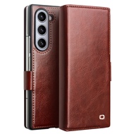 QIALINO Premium Genuine Leather Case for Samsung Galaxy Z Fold 6 Card Slot Wallet Cover For Samsung 