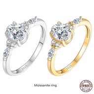 5*7mm 1ct Moissanite Ring S925 Sterling Silver Plated with 18K Gold Wedding Rings for Woman Jewelry 