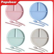 1 Set Divided Dinner Plates Unbreakable Portion Control Divided Diet Plates Reusable Picnic Plates M