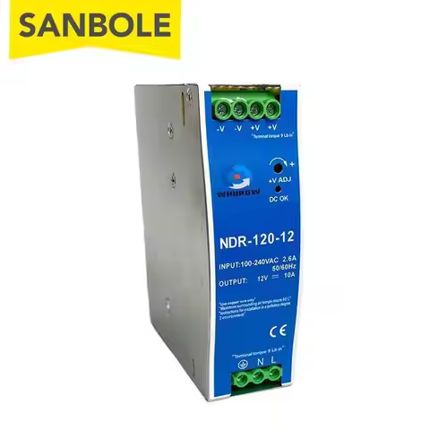 NDR-120-24 DIN Rail Mounted Guide Type Switching Power Supply Ultra-thin 12V10A /24V5A 120W Metal Sh