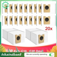 [hIkAi] Larger Capacity C10 Dust Bags 20 Pack C20 Dust Bags for  C10, C20 Omni Robot Vacuums Disposa