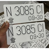 WHITE PLATE AG STYLE 5KM/ 3KM/ OLD FONT PLATE/ BOLT PLATE