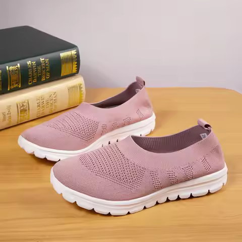 EVA light-soled cloth shoes women's fly-woven mesh breathable mother shoes soft-soled one-pedal ligh