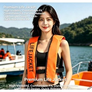 Automatic & manual dual inflation life jacket, high buoyancy portable life vest, suitable for water 