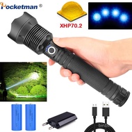 XLamp xhp70.2 most powerful flashlight usb charging Zoom led torch xhp70 xhp50 18650 or 26650 batter