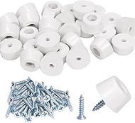Hilitchi 30Pcs White Rubber Cutting Board Feet, 0.59" W x 0.47" H Soft Cutting Board Rubber Feet Bum