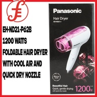 Panasonic EH-ND21-P62B 1200 Watts with Cool Air and Quick Dry Nozzle-White Foldable Hair Dryer