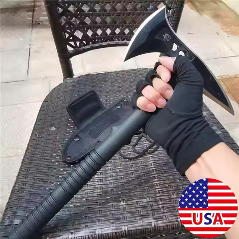 "USA SELLER FAST SHIPPING 15.74" Survival Tomahawk Tactical Throwing FIXED BLADE Camping Hatchet Hun