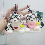 Cute Athlete Bear Plush Doll Pendant Creative Plush Toy Tennis Bear Couple Bag Charm