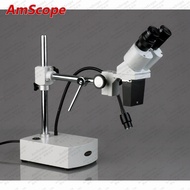 AmScope 10X-20X LED 双目体视显微镜鹅颈灯照明