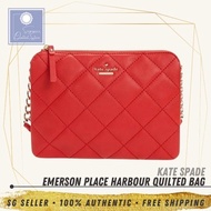 [SG SELLER] Kate Spade KS Emerson Place Harbour Quilted Crossbody Hibiscus Leather Bag