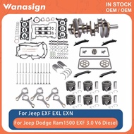 Engine Rebuild Kit Crankshaft Piston Rods Fit 3.0 L T For Jeep Grand Cherokee Chrysler Ram 1500 EXF 