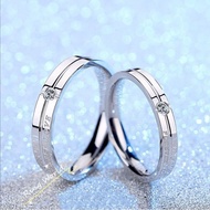 S925 Silver Simple Design Couple Ring Pair Rings Love Zirconia Jewelry Cincin Lelaki Perempuan Sepasang