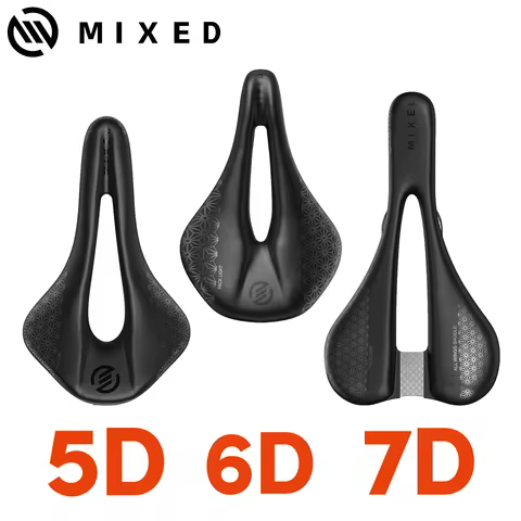MIXED Lightweight 5D 6D 7D Full Carbon Fiber Bicycle Saddle Set Bike Accessories - Road / Mountain B