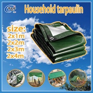 Multi-purpose Tarpaulin Canvas Canopy Cover Rain 2mx1m, 2mx2m, 2mx3m, 2mx4m tarpaulin Green Silver