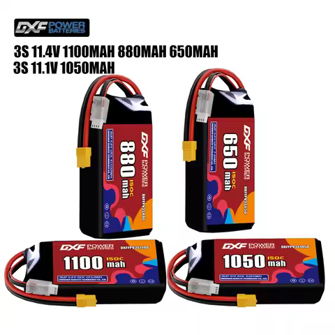 DXF Lipo 3S Battery 11.4V 1100mAh 880mAh 650mAh 11.1V 1050mAh 150C with XT30 XT60 JST Plug for FPV H