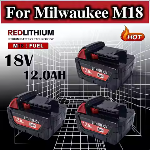 18V 12.0Ah For Milwaukee M18 Battery Li-Ion Replacement Battery For Milwaukee 18V M18 48-11-2830 073