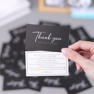Thank You Card, Thank You Card, Thank You Card Size 9x5,4cm C300 Paper, Luxurious Black Double-Sided