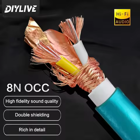 High wind 8N single crystal copper silver plated signal cable HiFi audio cable two core shielding la